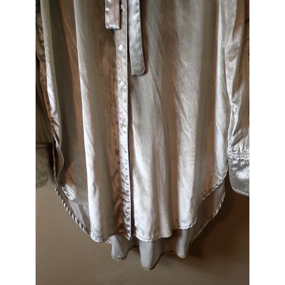 Anthropologie Maeve Crushes Velvet Tunic Top Blouse Tie Neck Tunic Size 12 - Picture 5 of 11